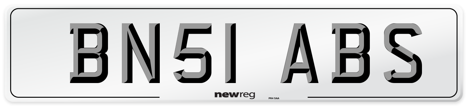 BN51 ABS Number Plate from New Reg